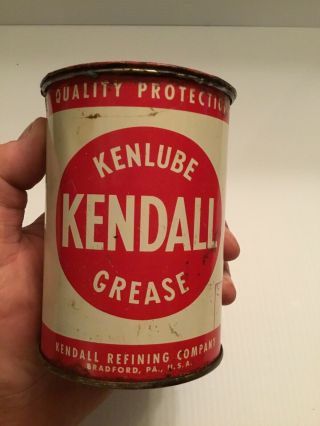 Vtg Kendall Oil Kenlube Axle Grease 1 Lb.  Can Garage Gas Station