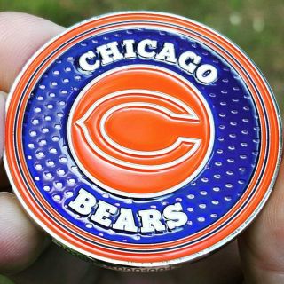 Premium Nfl Chicago Bears Poker Card Guard Chip Protector Golf Marker Coin