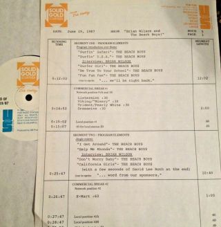 Radio Show: Solid Gold Scrapbook 6/19/87 Brian Wilson Birthday W/3 Interviews