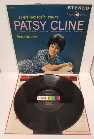 Sentimentally Yours PATSY CLINE Vintage 60s LP Record Album DECCA Stereo DL74282 3