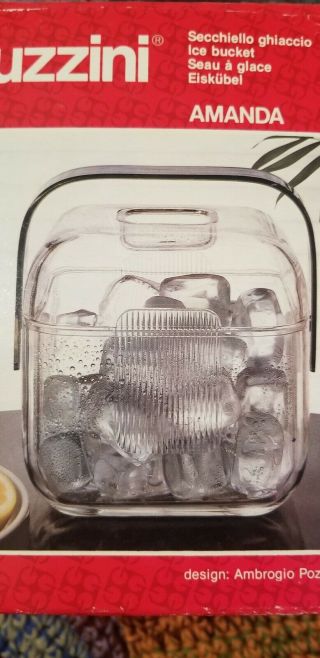 Vintage Guzzini Acrylic Ice Bucket Cubist Beauty Ambroggio Pozzi