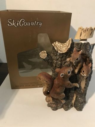 1983 Limited Edition Red Squirrel Ski Country Wall Plaque Decanter Full Size