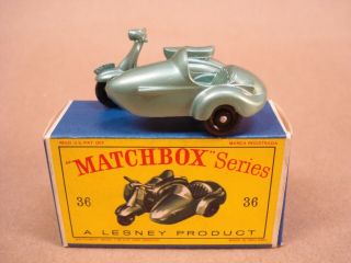 Lesney Matchbox 36 Motor Scooter And Sidecar