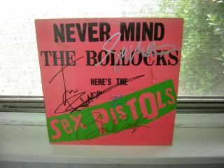 Sex Pistols Signed Lp Never Mind The Bullocks 1977 All 4 Members Of The Band