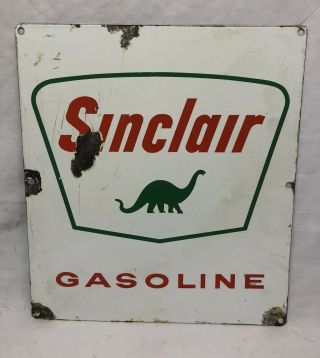 Old Porcelain Sinclair Gasoline Pump Door Sign Advertising Gas Oil Dino