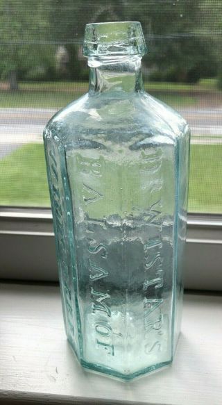 Antique Aqua Bottle Dr.  Wistar 
