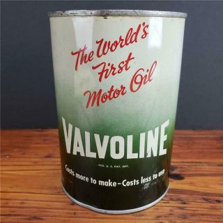 Vintage 1950 ' S NOS FULL VALVOLINE Motor Oil 1 Quart CAN sign 2