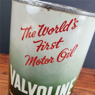 Vintage 1950 ' S NOS FULL VALVOLINE Motor Oil 1 Quart CAN sign 3