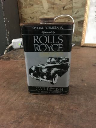 Vintage Rolls Royce Car Polish Can/container 16 Fl Oz