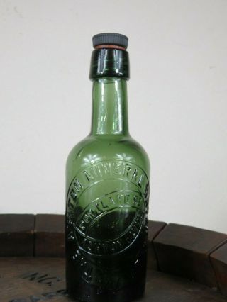 Old Mineral Water Bottle Deep Green Color Looking Internal Twist