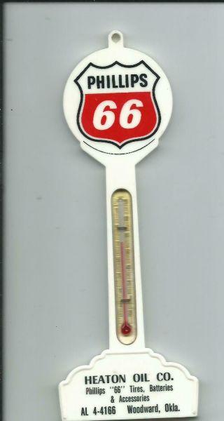 Pole Sign Thermometer,  Phillips 66 Gas,  Oil,  Woodward,  Ok