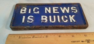 Antique Cast Iron News Stand Newspaper Weight Dbl Sided Big News Is Buick