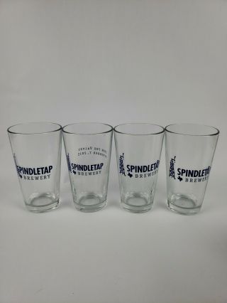 Set Of 4 Spindletap Brewery Houston Texas Pint Glass