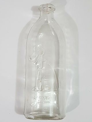Vintage Comfy Glass Baby Feeder Bottle Embossed Dog Pluto from Mickey Mouse 2