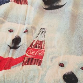 Vtg 1992 Coca Cola Coke Polar Bear Beach Towel 2