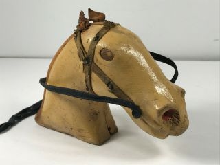 Antique Wood Folk Art Horse Head Hand Carved Equestrian