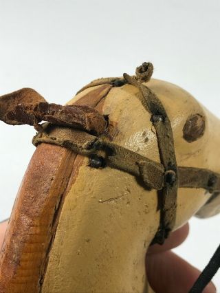 Antique Wood Folk Art Horse Head hand carved equestrian 7