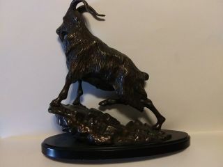 San Pacific Int ' l Bronze Wild Goat Sculpture.  SPI 2