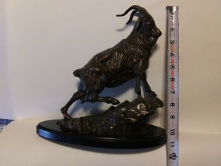 San Pacific Int ' l Bronze Wild Goat Sculpture.  SPI 4