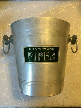 Vintage French Piper Champagne Wine Ice Bucket Cooler Aluminium Vogalu France
