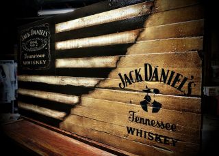 36” Jack Daniels Rustic Wooden Flag - Gentleman Jack Flag - Jack Daniels Sign