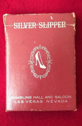 RARE Vintage Las Vegas SILVER SLIPPER Casino Red PLAYING CARDS DECK Complete 5
