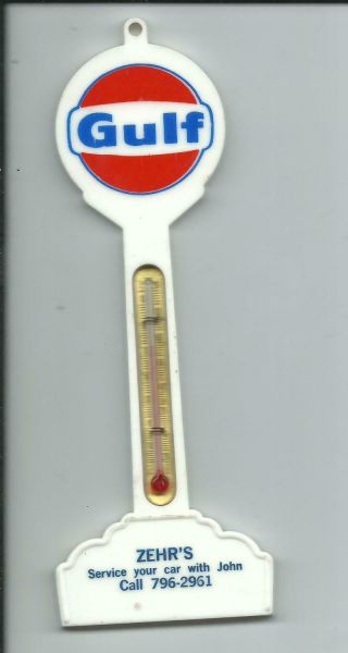 Pole Sign Thermometer,  Gulf Gas,  Oil