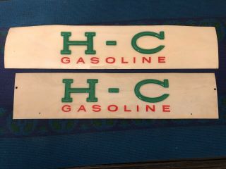 Vintage Sinclair H - C Gas Pump Ad Glass Embossed Plastic Sticker
