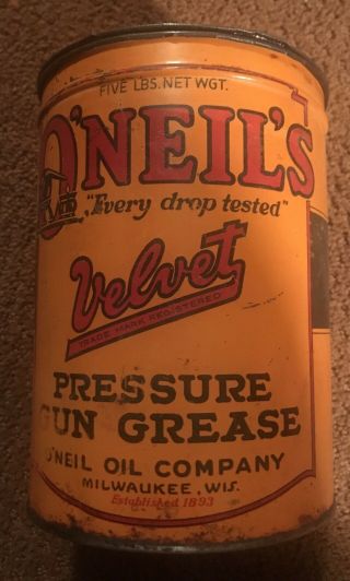 O’neil Oil Company Grease Can Milwaukee Wisconsin Not Quart