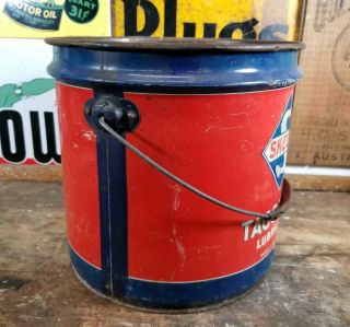 Vintage Skelly Tagolene Oil Grease Lubricant Gas Oil Can Bucket Pail 25 Pounds 4