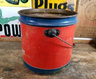 Vintage Skelly Tagolene Oil Grease Lubricant Gas Oil Can Bucket Pail 25 Pounds 6