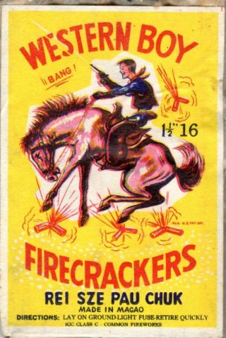Western Boy Firecracker Label,  C3,  16 