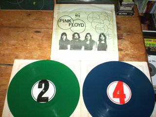 Pink Floyd (live Cymbaline) Santa Monica 1970 Green / Blue Vinyl Tmoq 2 Lp Vg,