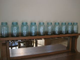 10 Blue Ball Perfect Mason Quart Jars w/ Rare Glass Lids Vintage 3