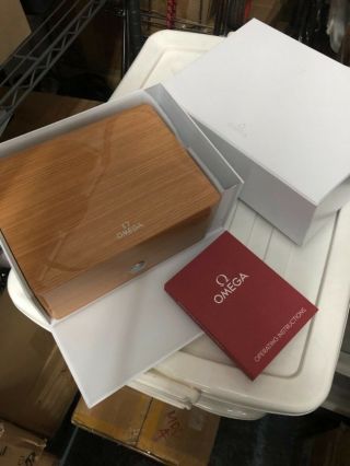Authentic Omega Seamaster Speedmaster Watch Wood Box Case