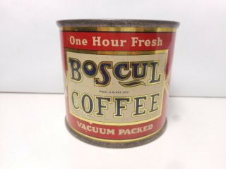Vintage Boscul Brand Coffee Advertising Coffee Tin Coin Bank