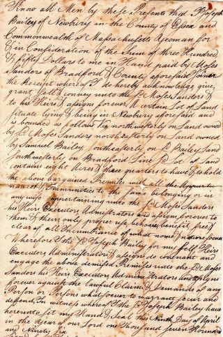 1781,  Newbury,  Mass And Hampshire,  Signed Document Land Grouping