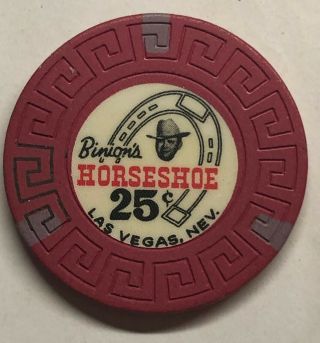 Binions Horseshoe Obsolete 25 Cent Scroll Mold Casino Chip