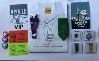 Sdcc 2019 Peanuts 4 Exc Pins Snoopy,  Cards,  Lanyard,  Patch,  3 Buttons,  Paper Bag