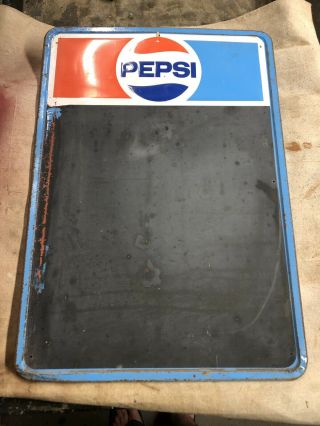 Vintage Pepsi - Cola Embossed Metal Menu Board Sign In Good