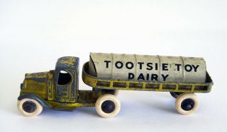 Tootsietoy Dairy Tanker Toy Truck Cast Metal Made In U.  S.  A.