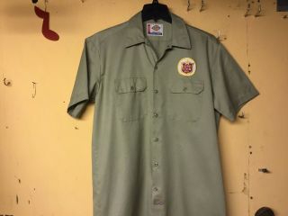 LONE STAR BEER DELIVERY GUY WORK SHIRT DICKIES LARGE  5