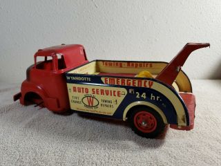 Vintage Wyandotte Pressed Steel Wrecker Tow Truck Old Toy Service Trucks Toys