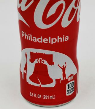 Full Philadelphia Liberty Bell / Rocky Statue Aluminum Coca Cola Bottle Coke 2