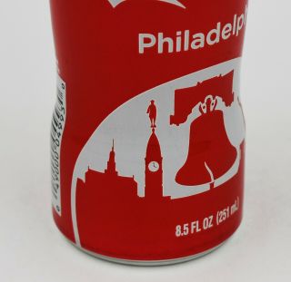 Full Philadelphia Liberty Bell / Rocky Statue Aluminum Coca Cola Bottle Coke 3