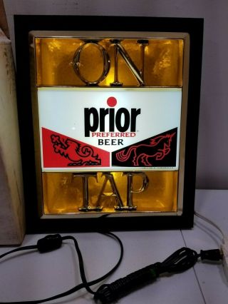 Vintage Schmidt ' s Prior Beer Lighted Sign NOS,  ON TAP 2