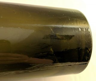 Dyottville Glass Embossed Civil War Era Olive Green Whiskey Bottle 7