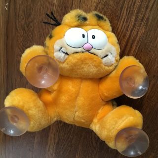 Vintage 1980’s Garfield Cat Attack Window Cling Suction Cup Plush Animal