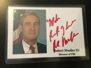 Robert Mueller Signed Autographed Photo Special Counsel Trump Fbi Director 4x6