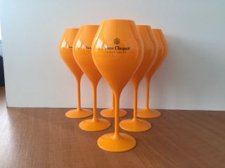 Veuve Clicquot Yellow Champagne Poolside Hot Tub Polycarb Flutes Boxed X 6